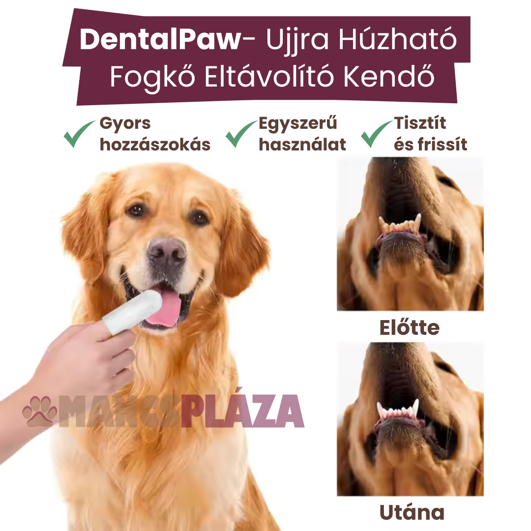 DentalPaw Ujjra Húzható Szájápoló és Fogkő Eltávolító Fogkefe Kendő