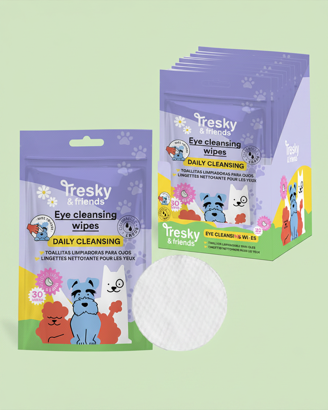 Tresky & Friends Szemtisztító Kendők Kamillával