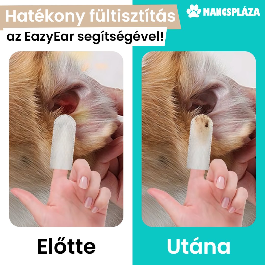 EazyEar - Ujjra Húzható Nedves Fültisztító Kendő Kutyáknak és Macskáknak