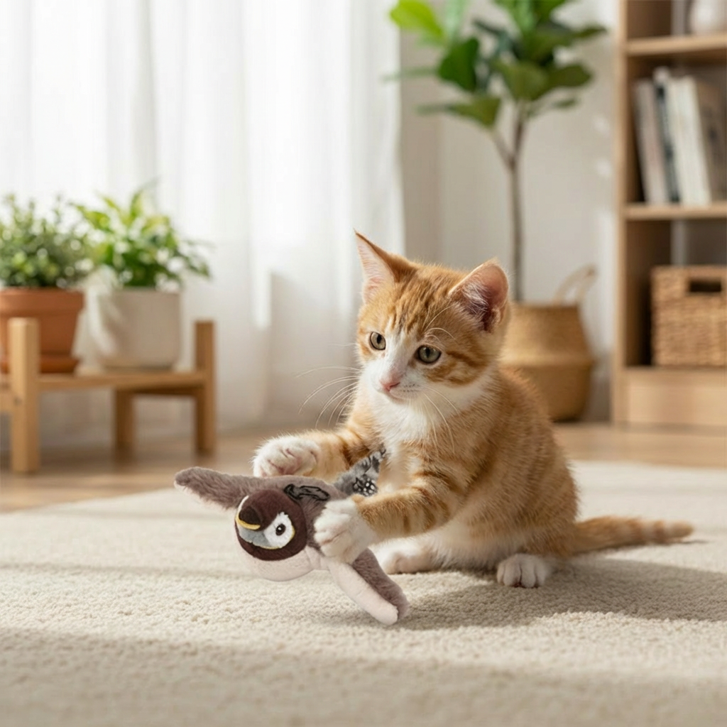 ChirpyBird Interaktív Mozgó Madárka Macskajáték