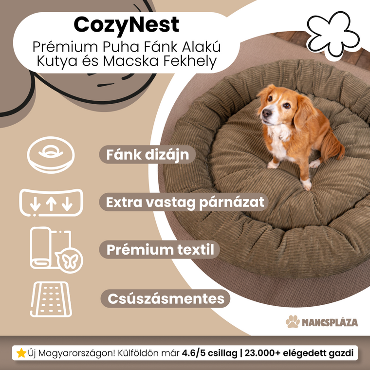 CozyNest fánk fekhely fő termékjellemzői