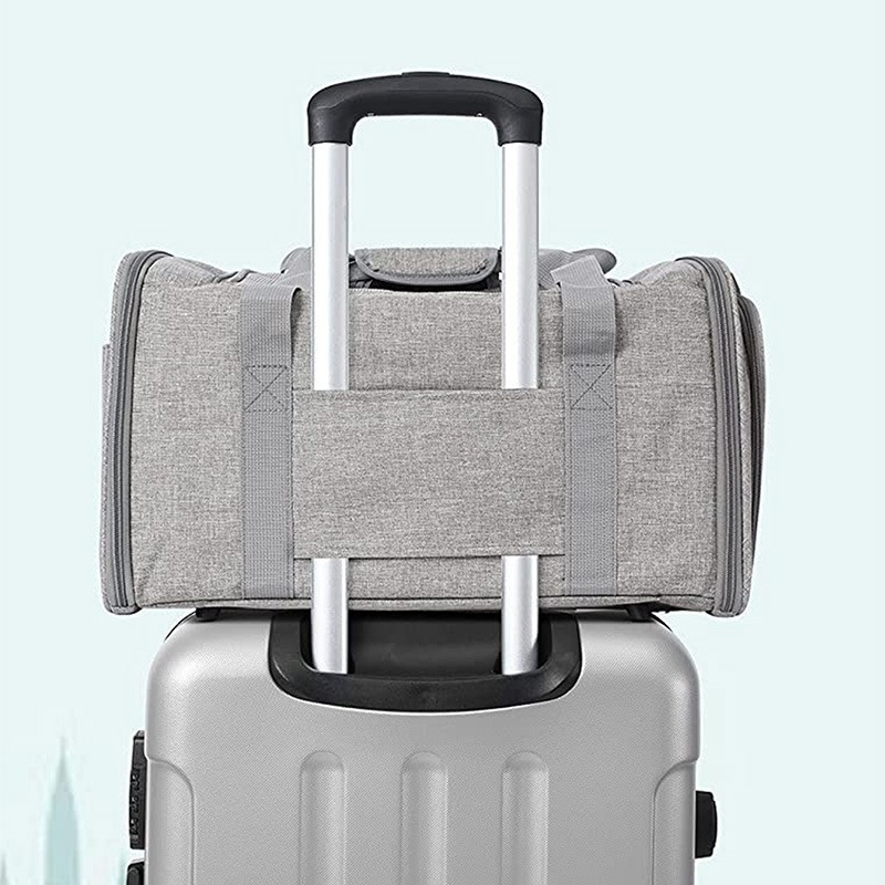 Összecsukható Kisállat Hordozótáska Vállpánttal És Gyapjú Párnával