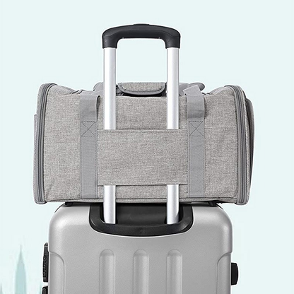 Összecsukható Kisállat Hordozótáska Vállpánttal És Gyapjú Párnával