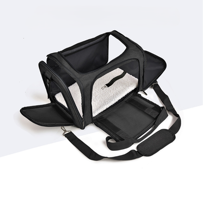 Összecsukható Kisállat Hordozótáska Vállpánttal És Gyapjú Párnával