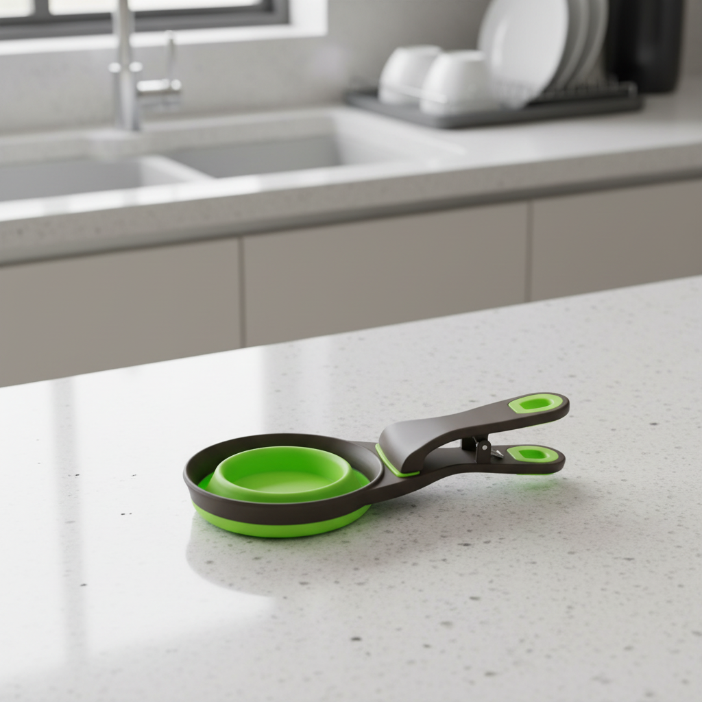 Scoopie Összecsukható Szilikon Adagolókanál Zacskózáró Csipesszel