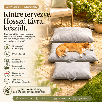 CozyNest Prémium Vízálló Beltéri és Kültéri Kutyafekhely Levehető Huzattal