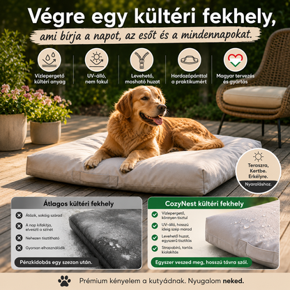 CozyNest Prémium Vízálló Beltéri és Kültéri Kutyafekhely Levehető Huzattal
