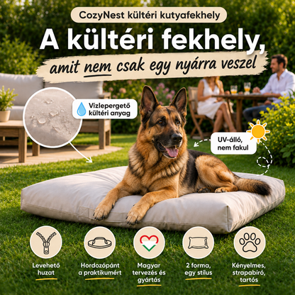 CozyNest Prémium Vízálló Beltéri és Kültéri Kutyafekhely Levehető Huzattal