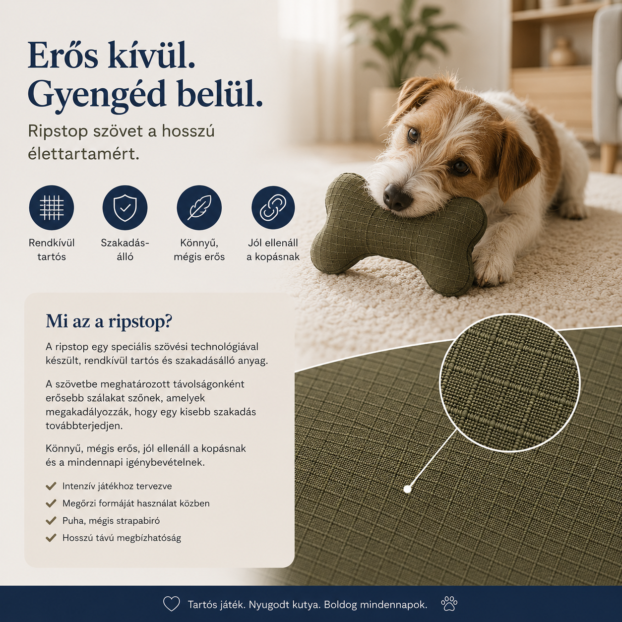 Buddy Doggy Strapabíró Kutya Alakú Ripstop Kutya Párna