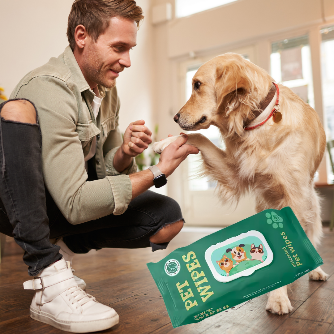 CleanPaws Környezetbarát és Hipoallergén Nedves Törlőkendő Kutyák és Macskák Számára Fül, Mancs és Teljes Test Tisztításához