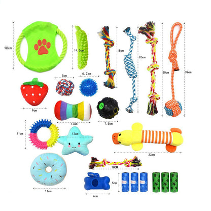 MancsBox 23 Részes Kutyaszett - Többfunkciós Játékválogatás és Kutyapiszok Zacskó Szett