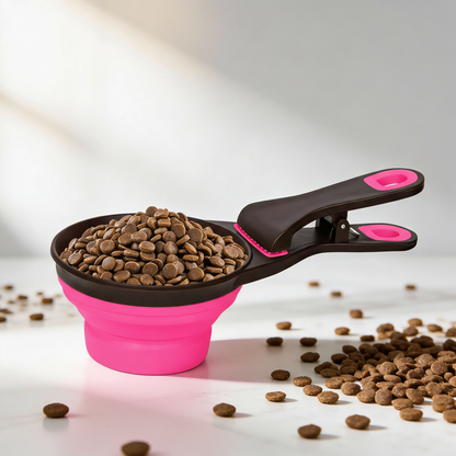Scoopie Összecsukható Szilikon Adagolókanál Zacskózáró Csipesszel