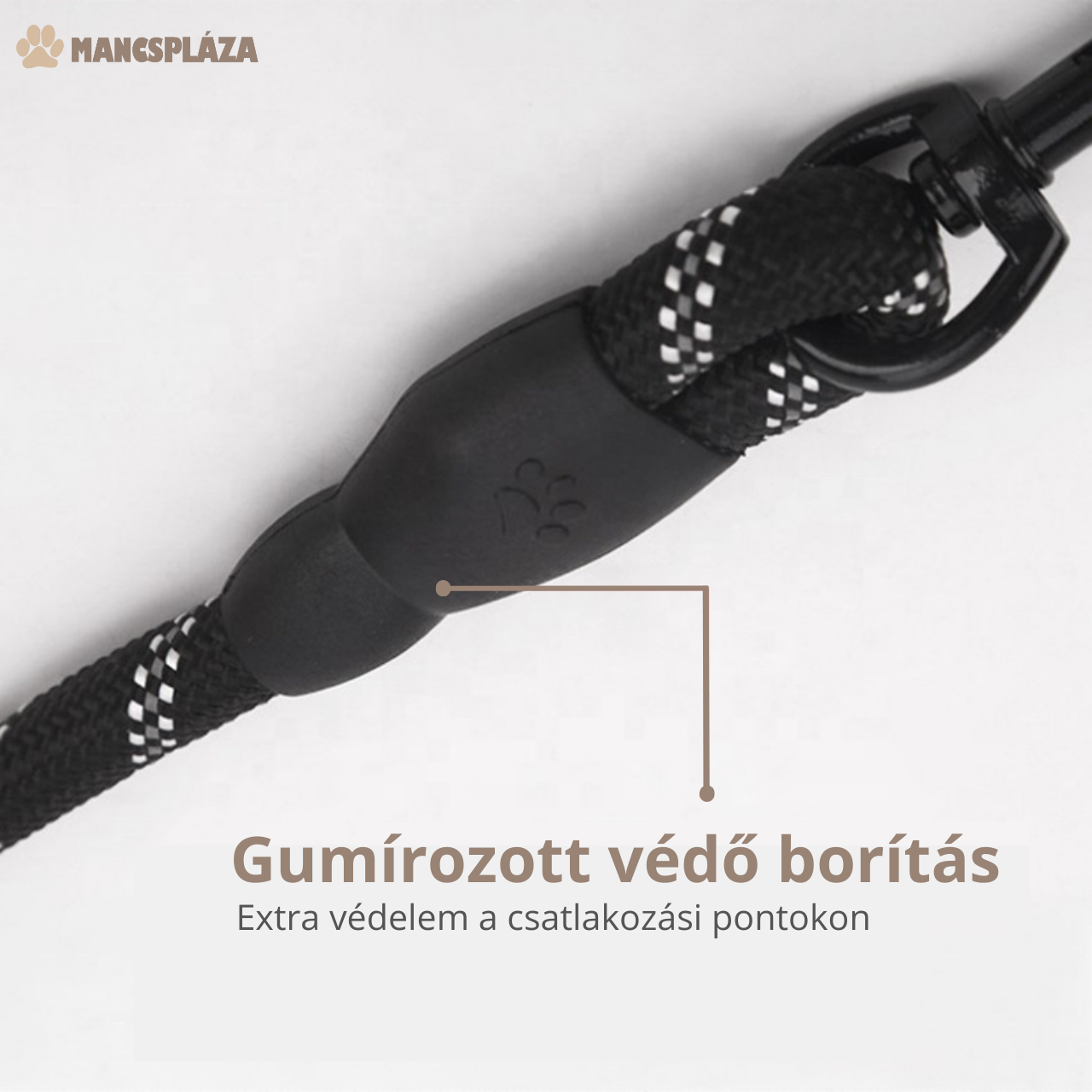 Walkee Prémium Fényvisszaverő Kutyapóráz 360° Forgó Karabinerrel Ajándék Zacskóval és Tartóval